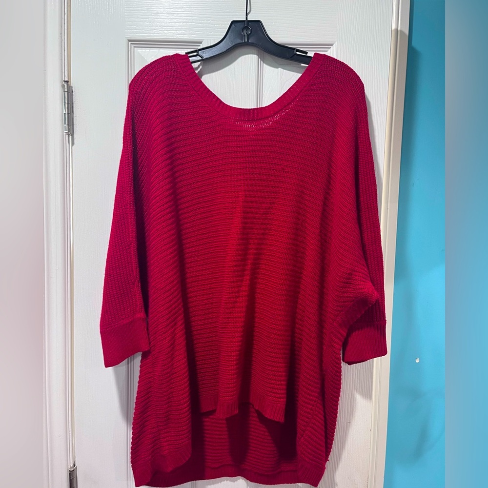 Red Knit Sweater Shirt